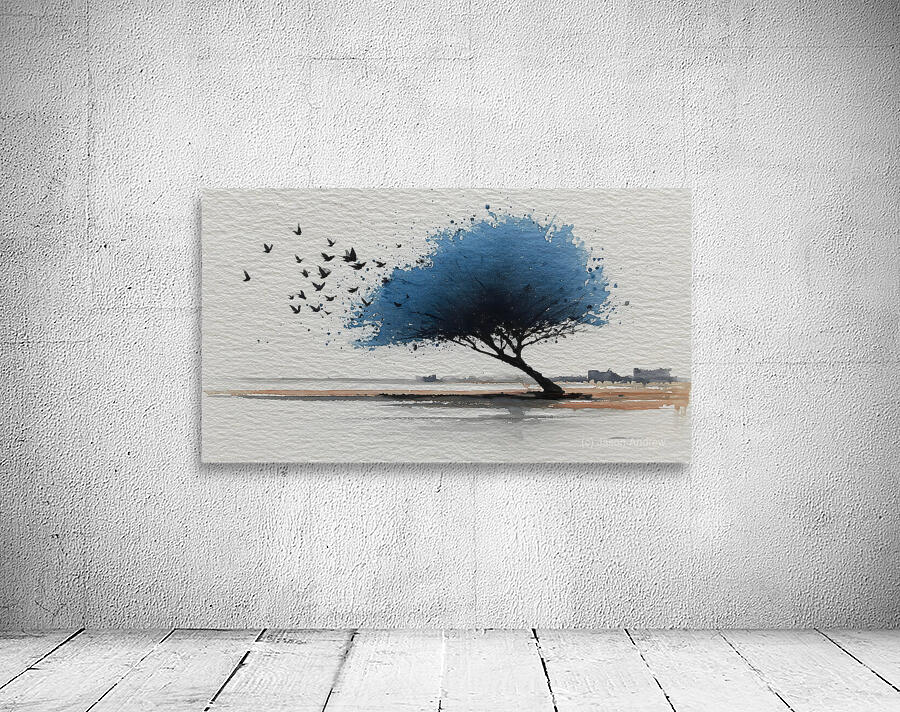 Windswept Silence – Minimal Landscape Art Print Wall Preview