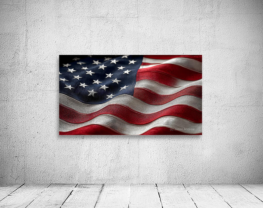 The Fabric of Freedom – Patriotic Flag Art Print Wall Preview