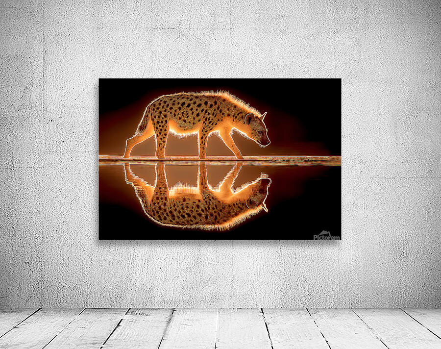 Ember Stalker – Hyena Reflection Print Wall Preview