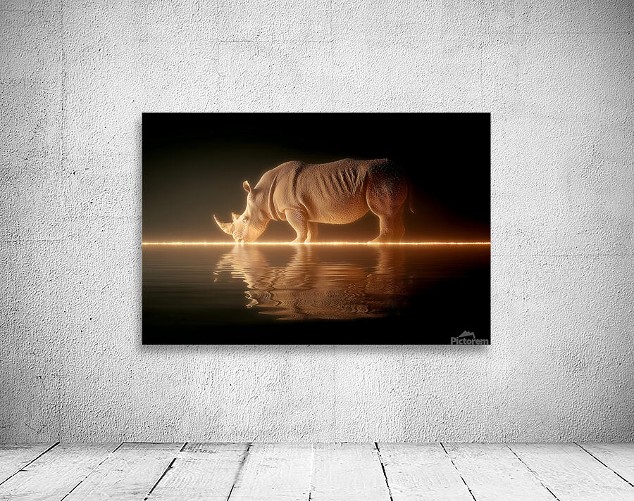 Luminous Giant – Rhinoceros Reflection Print Wall Preview
