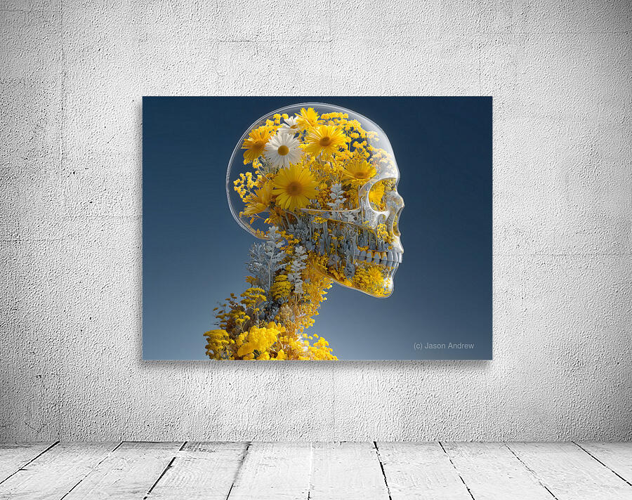 Thoughts in Bloom – Sugar Skull Art Print Wall Preview