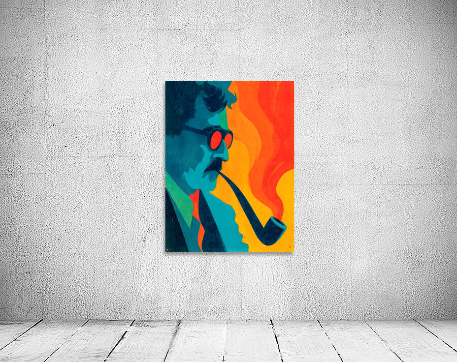 Intellectual Smoke – Vintage Pop Portrait Art Print Wall Preview