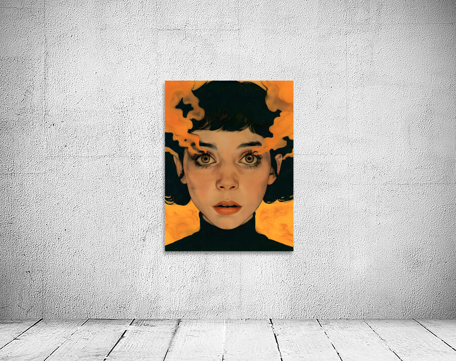 Eyes of Fire – Vintage Pop Portrait Art Print Wall Preview
