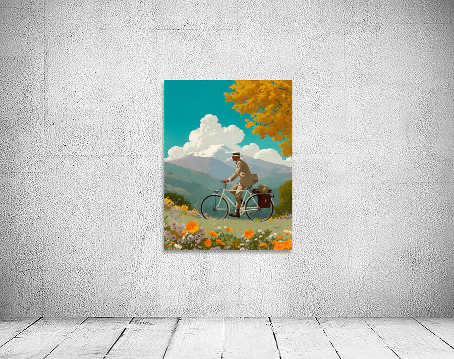 The Elegant Cyclist – Vintage Cycling Poster Art Print Wall Preview