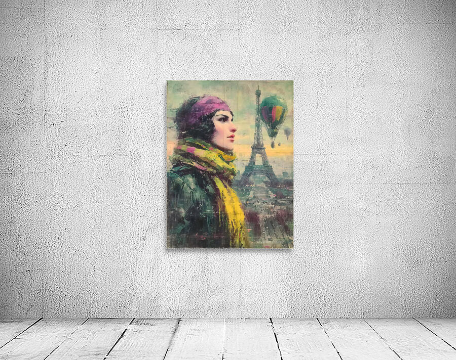 Against the Parisian Wind – Vintage Fashion Art Print Wall Preview