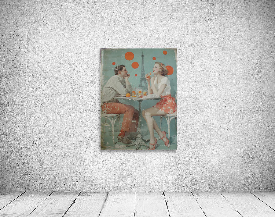 Laughter and Citrus – Vintage Cafe Poster Art Print Wall Preview