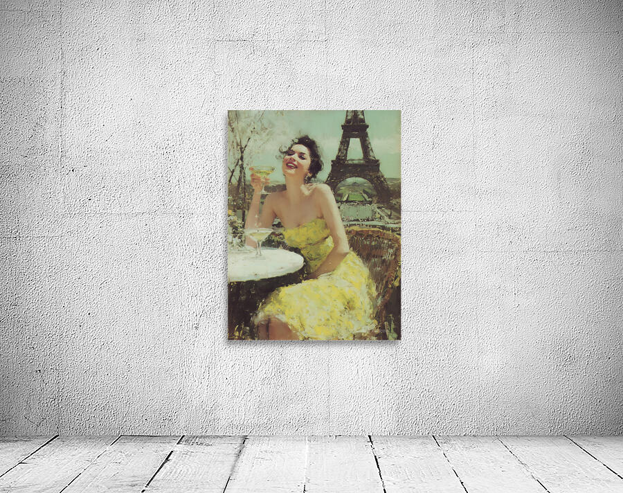 Parisian Joy Portrait – Vintage French Art Print Wall Preview