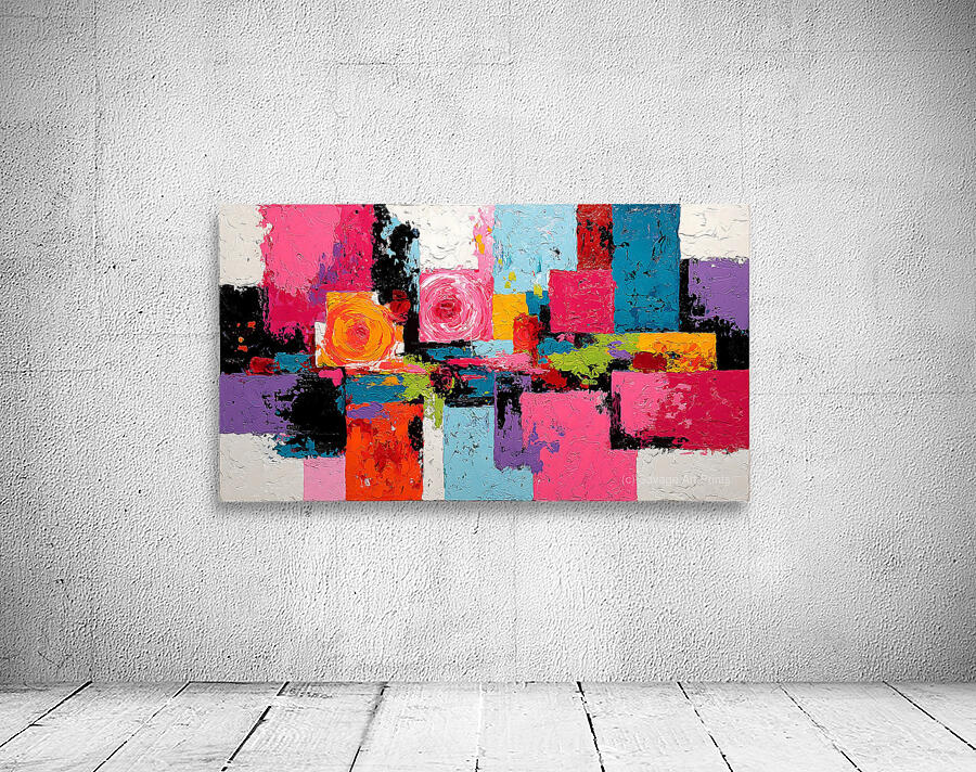 Vibrant Geometric Blocks – Modern Abstract Art Print Wall Preview
