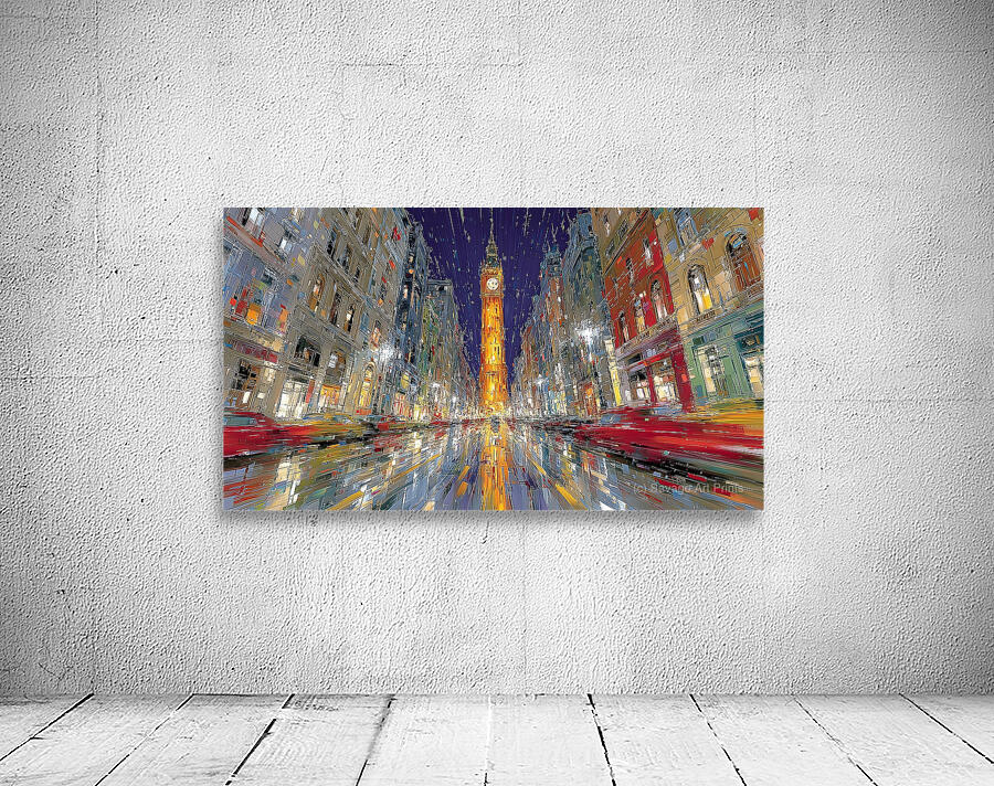 Timeless Motion Blur – Big Ben at Night Cityscape Art Print Wall Preview