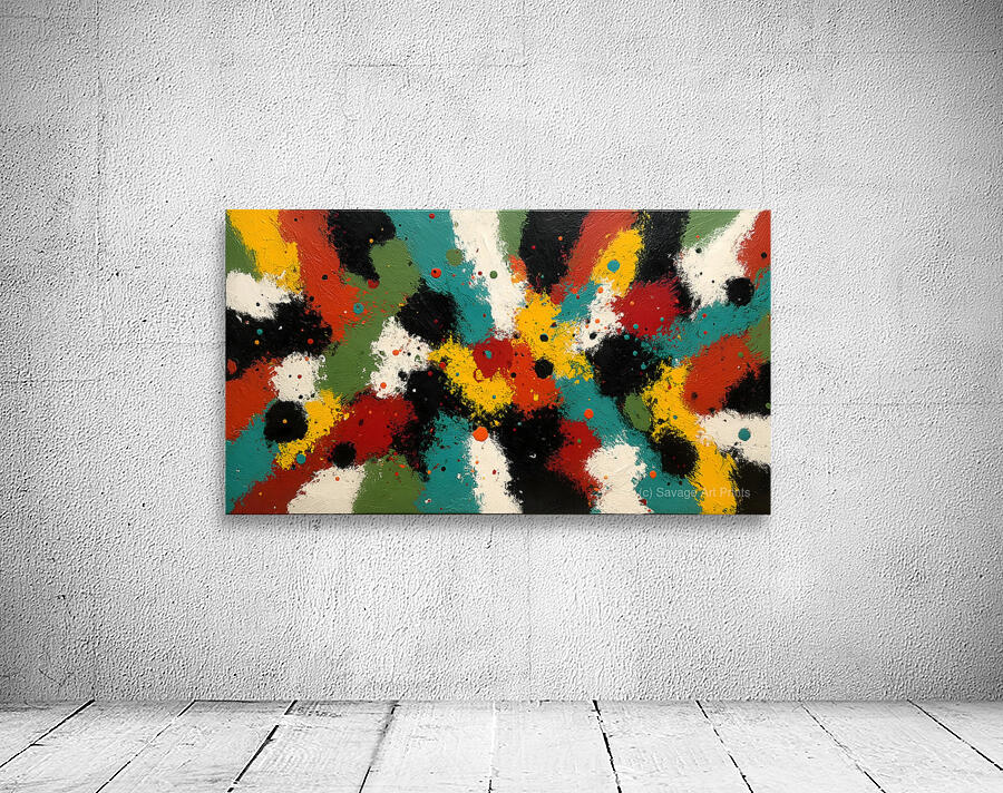 Burst Nexus – Abstract Color Burst Art Print Wall Preview