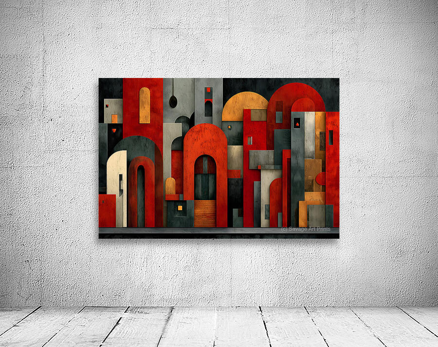Modern Blocks – Architectural Abstraction Art Print Wall Preview