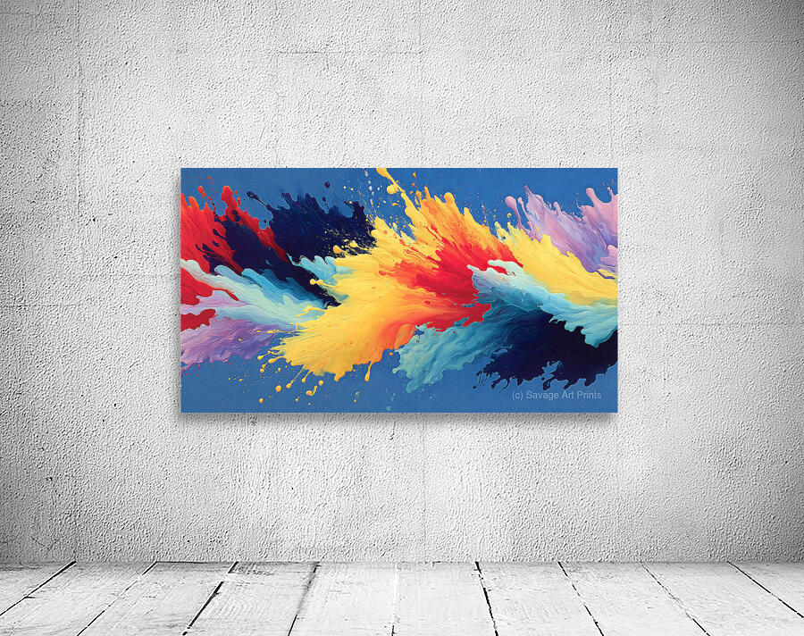 Prismatic Impact – Abstract Collision Art Print Wall Preview