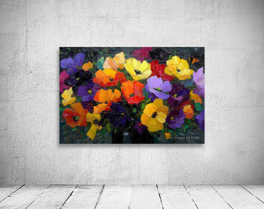 Bloom Rush – Floral Abstract Art Print Wall Preview