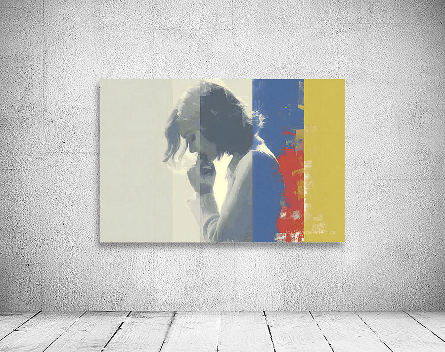 Abstract Portrait in Primary Hues – Women’s Portrait Art Print Wall Preview