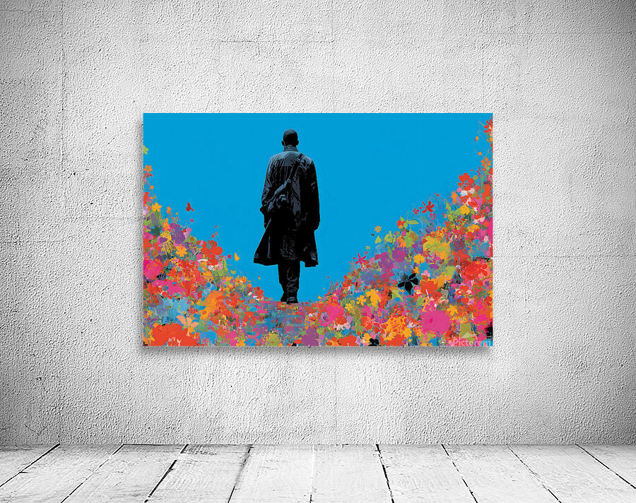 The Bloom Walk – Pop Art Silhouette Art Print Wall Preview