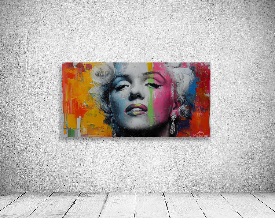 Marilyn Monroe – Neon Pop Glam Portrait Art Print Wall Preview