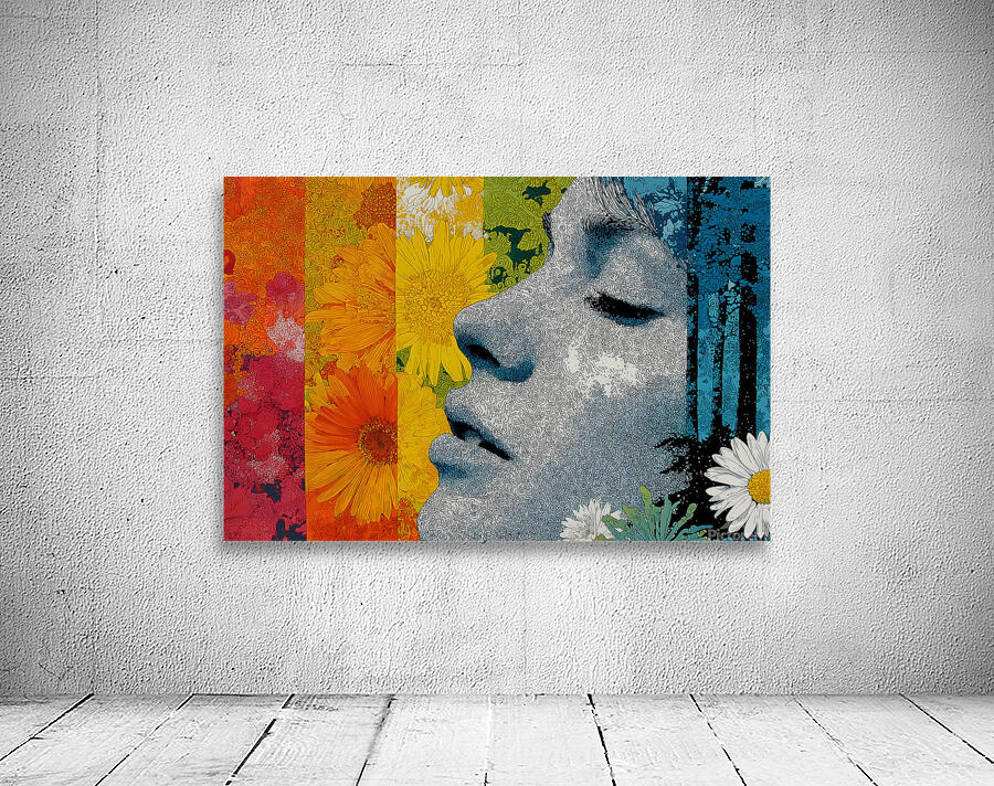 Spectrum Daydream - Floral Spectrum Portrait Art Print Wall Preview