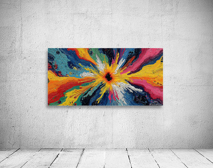 Supernova Sunburst – Vivid Fluid Abstract Print Wall Preview