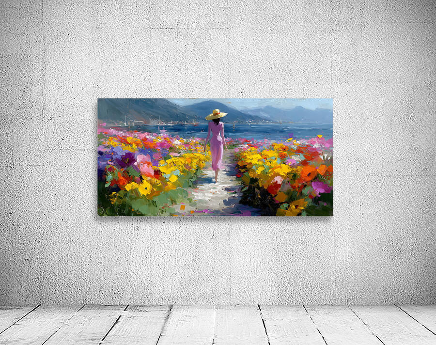 The Path – Impressionist Floral Landscape Print Wall Preview