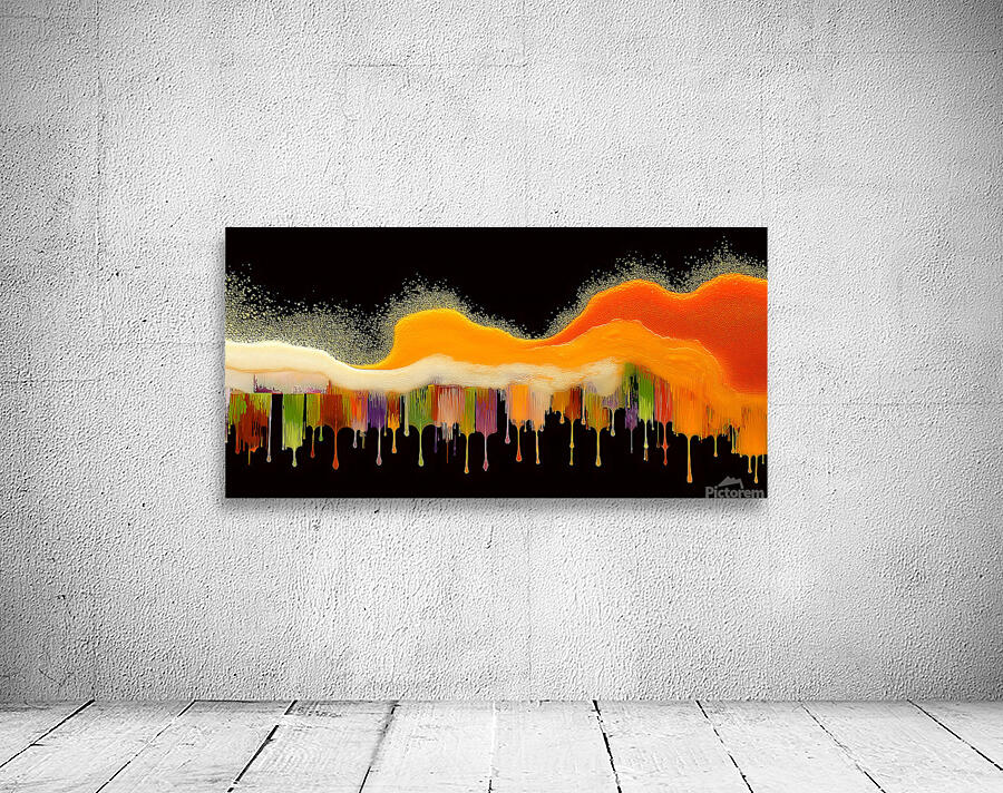 Molten Horizon – Dripping Lava Abstract Print Wall Preview