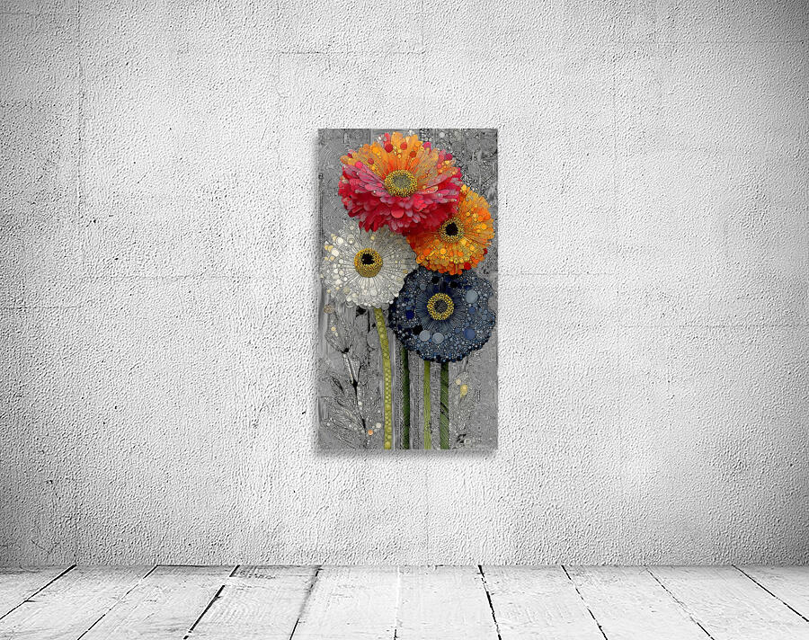 4 x Bloom – Zinnia Flowers Abstract Print Wall Preview