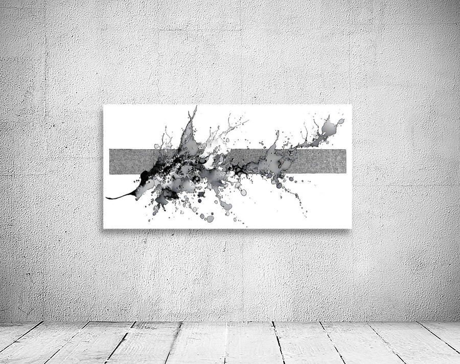 Mono Surge – Minimalist Ink Splash Abstract Print Wall Preview