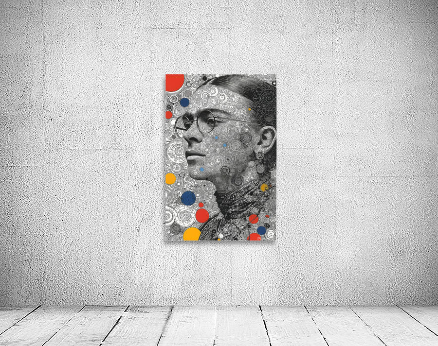 Orbital Intellect – Bauhaus Linework Portrait Print Wall Preview