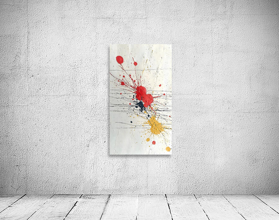 Line of Fire – Minimalist Splatter Abstract Print Wall Preview