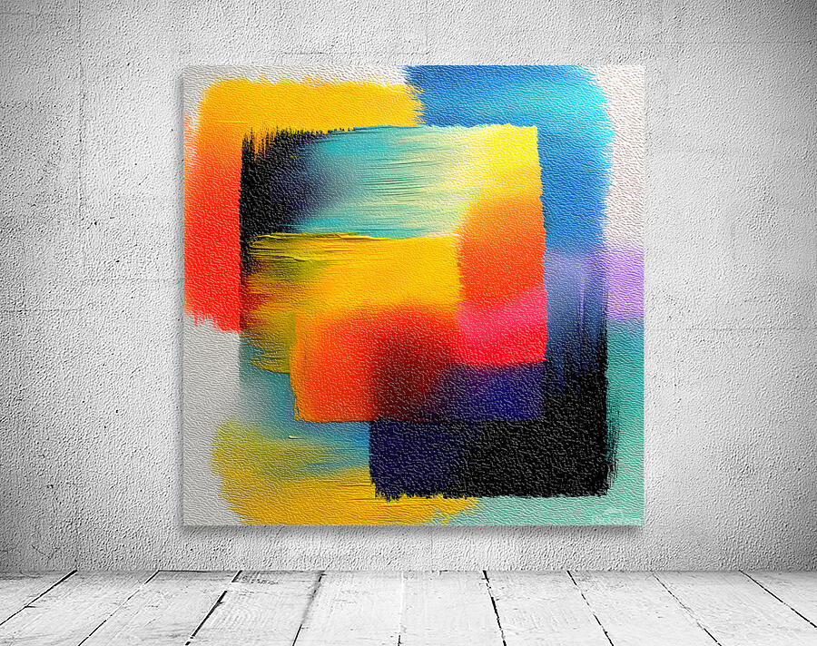 Chromatic Blocks VI – Patchwork Abstract Print Wall Preview