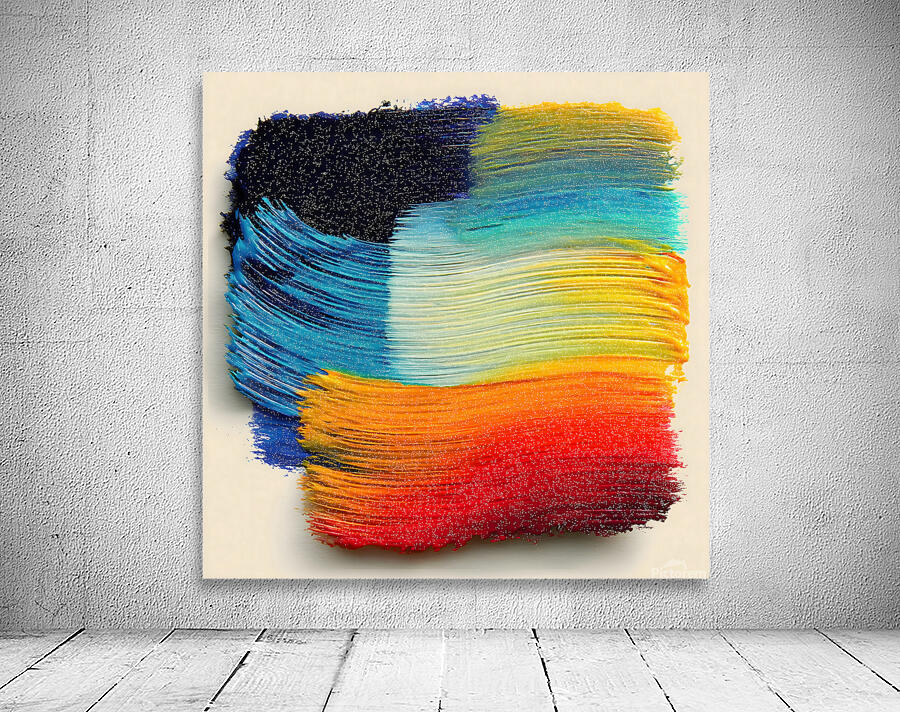 Chromatic Blocks IX – Patchwork Abstract Print Wall Preview