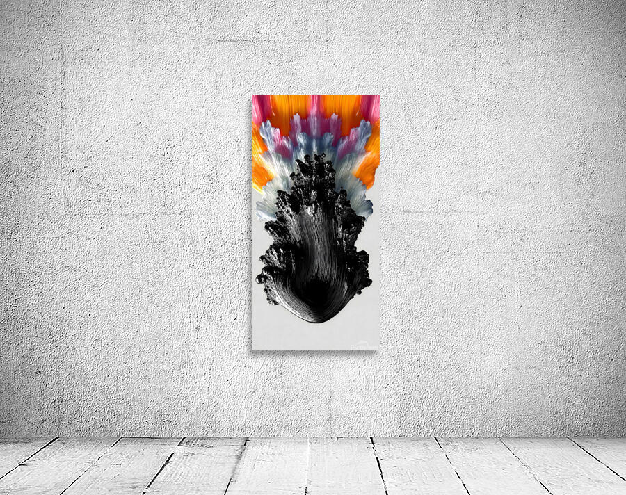 Chromaflare Plume – Abstract Paint Burst Print Wall Preview