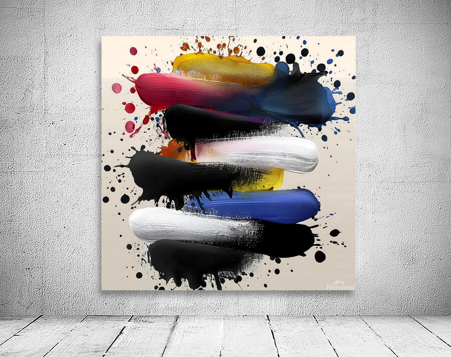 Stacked Tides – Layered Brush Columns Print Wall Preview