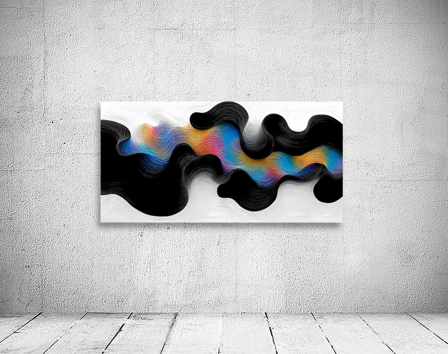Spectrum Meander – Ribbon Flow Abstract Print Wall Preview