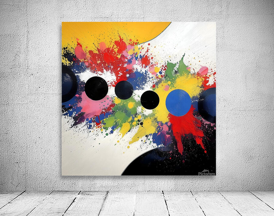 Orbital Dayglow – Splash & Orbs Abstract Print Wall Preview