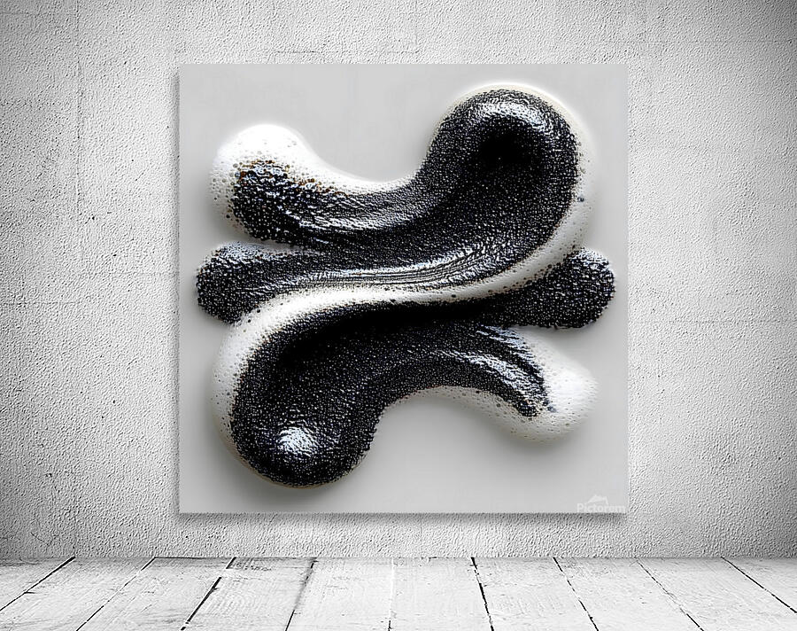 Duality Drip – Yin-Yang Abstract Print Wall Preview