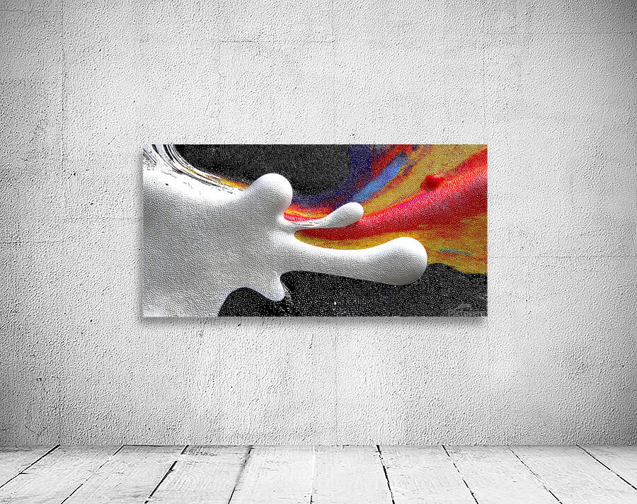 Chromatic Surge – White Splash Abstract Art Print Wall Preview