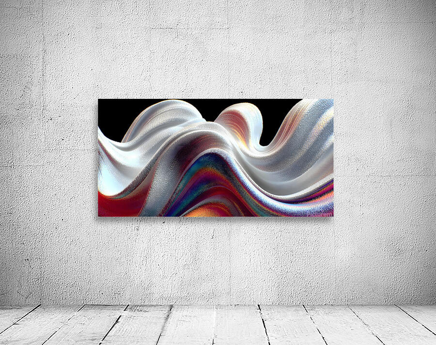 Silver Serpentine – Minimal Monochrome Curve Print Wall Preview