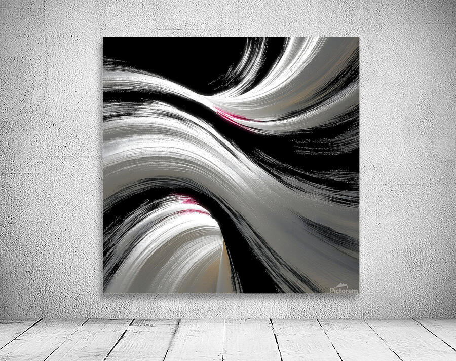 Silk Currents – Black & White Flow Print Wall Preview