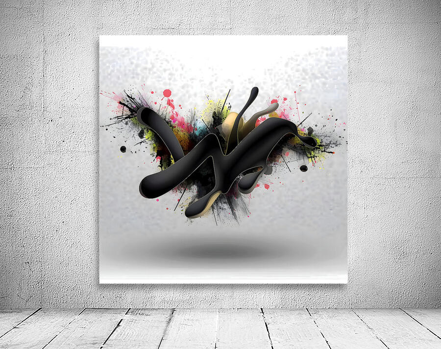 Smoke & Sparks – Minimal Ink Splash Print Wall Preview