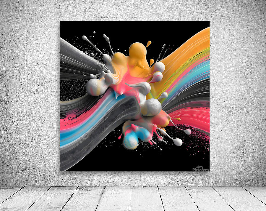 Arc Reactor – Neon Ribbon Abstract Print Wall Preview