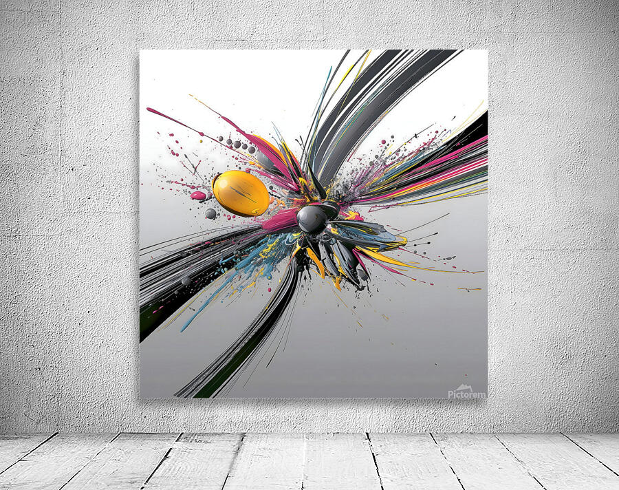 Vector Bloom – Kinetic Paint Splashes Print Wall Preview