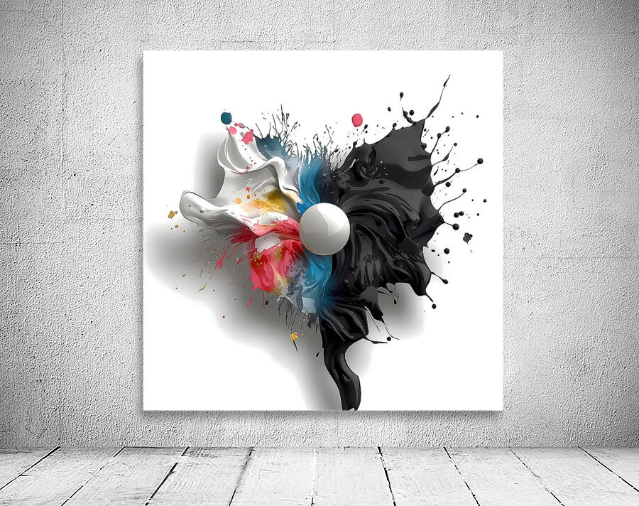 Contrast Singularity – High-Impact Paint Splash Abstract Wall Preview
