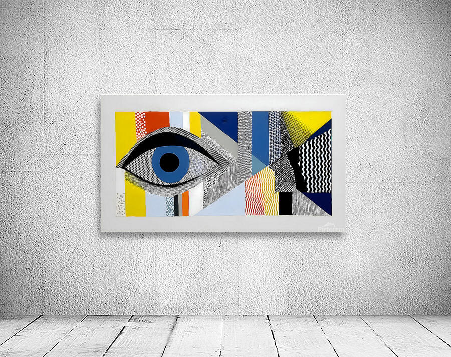 Blue-Eyed Geometry – Modern Surreal Eye Print Wall Preview