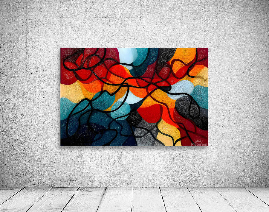 Stained-Glass Sunset – Mosaic Geometry Art Print Wall Preview