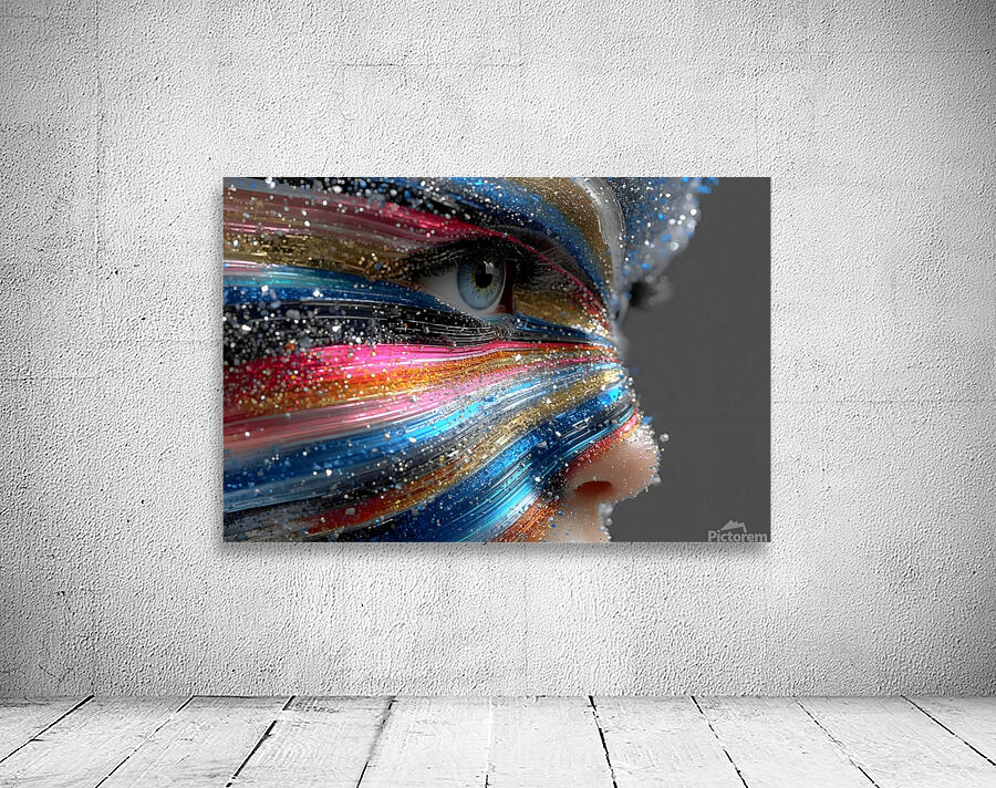 Starry Eyes – Cosmic Portrait Print Wall Preview
