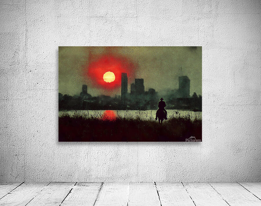 Urban Cowboy – Cinematic Urban Landscape Print Wall Preview