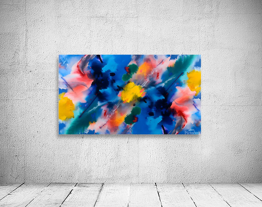 Prismatic Mist – Watercolor Cloud Abstract Print Wall Preview
