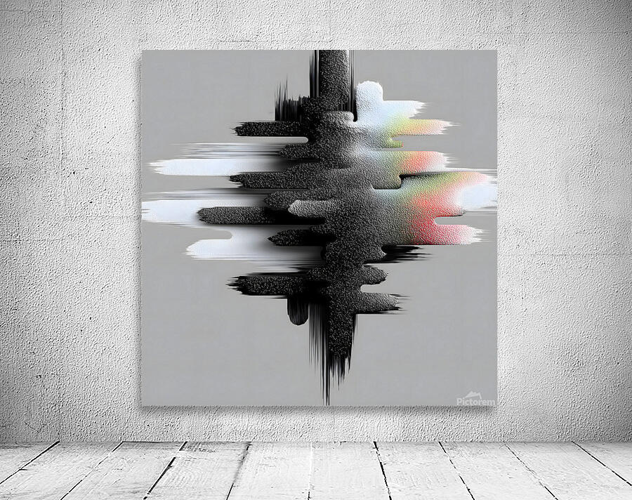 Monochrome Vector Pulse – Minimal Abstract Soundwave Print Wall Preview