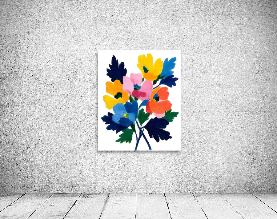 Colorblock Bouquet – Bold Abstract Floral Print Wall Preview