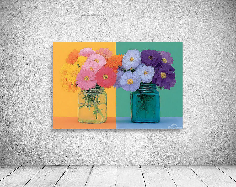 Sunny Duo – Pastel Pop Bouquet Print Wall Preview
